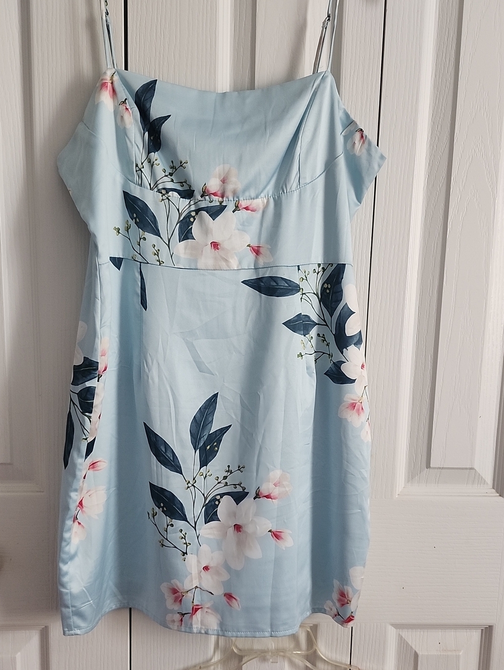 Windsor Pale Blue Slip Dress with Subtle Sheen
